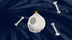 A screenshot of Boo's Boneyard Galaxy during the "Racing the Spooky Speedster" mission from Super Mario Galaxy.
