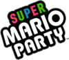 The english logo of Super Mario Party, tilted