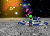 Wario getting abducted in Saucer Swarm in Mario Party 8