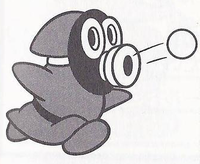 A Snifit from Super Mario Bros. 2.