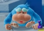 A Snow Ucky Kong from Yoshi's Crafted World.