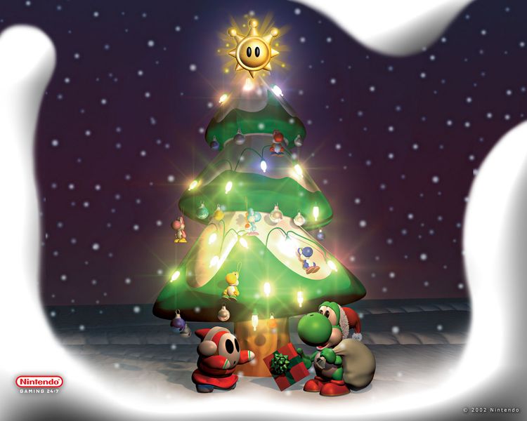 File:Yoshi and Shy Guy Christmas artwork.jpg