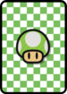 A 1-Up Mushroom Card in Paper Mario: Color Splash.