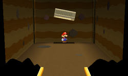 Mario near the Air Conditioner Thing in Chomp Ruins of Paper Mario: Sticker Star.