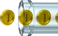 Artwork of a Clear Pipe with several coins, from Super Mario 3D World.