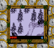 About to perform a bug in Donkey Kong Land III in the level Tundra Blunda where a steel keg eventually gets stuck underneath the snow.