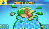 4th hole in Mario's Star course. It depicts a Cheep Cheep in a fish bowl.