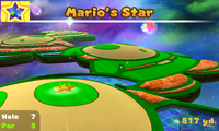 7th hole in Mario's Star course. It depicts four Shy Guys.