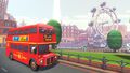 View of a double-decker bus and the London Eye