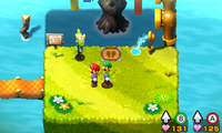Screenshot of Mario without his shadow in Mario & Luigi: Superstar Saga + Bowser's Minions