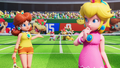 Peach and Daisy about to switch to their Fever Rackets