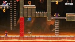 Screenshot of Expert level EX-11 from the Nintendo Switch version of Mario vs. Donkey Kong