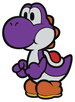 A Purple Yoshi in Paper Mario: Color Splash.