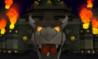 Screenshot of the front of Bowser's Sky Castle, from Paper Mario: Sticker Star.