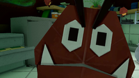 An origami Mini Goomba in Paper Mario: The Origami King