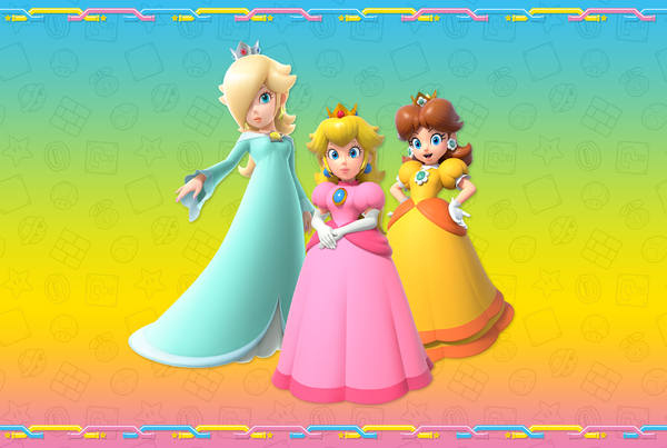 Completed puzzle featuring Princess Peach, Daisy, and Rosalina
