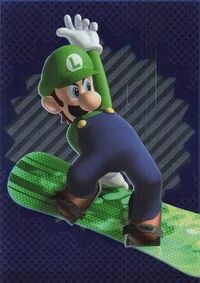 Luigi sport card from the Super Mario Trading Card Collection