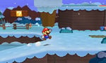 Mario in a snow level in Paper Mario: Sticker Star.