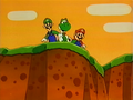 Mario, Luigi and Yoshi arrive at Vanilla Dome.