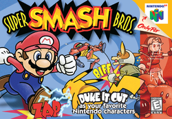 The Super Smash Bros. box cover.