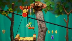 Weighing Acorns, the first level of Acorn Forest in Yoshi's Crafted World.