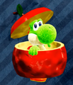 Red Apple costume from Yoshi's Crafted World