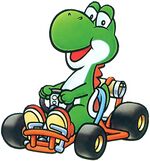Artwork of Yoshi for Super Mario Kart