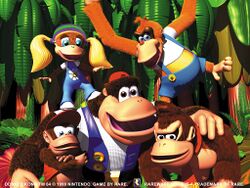Wallpaper of the Kong family from Donkey Kong 64.