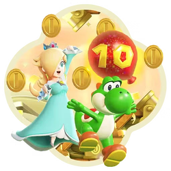 Super Mario Bros. Wonder – Nintendo Switch 2 Edition + Meetup in Bellabel Park 'Lucky Break: Sparkling Coin Spree' Icon