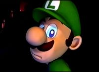 Luigi breaking the fourth wall.