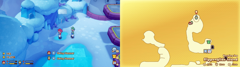 Sixth hidden block in Slippenglide Island from Mario & Luigi: Brothership