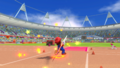 Mario competing in the Javelin Throw.