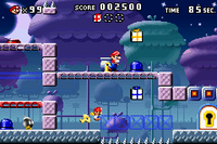A portion of Level 5-3+ from the game Mario vs. Donkey Kong.