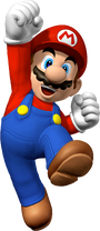 Artwork of Mario for Mario Party 6 (Reused for Mario Kart Arcade GP and New Super Mario Bros.)