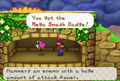 Mario finds the Mega Smash badge.