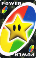 The Power Star card from the Nintendo UNO deck (featuring a Super Star)