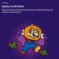 Thumbnail of the website's 2022 Halloween theme, featuring Mario and two Swoops