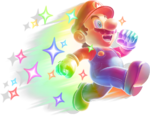 Artwork of Invincible Mario from SMBW with shadow