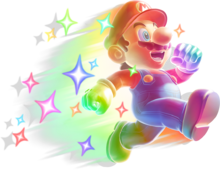 Artwork of Invincible Mario from SMBW with shadow