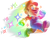 Artwork of Invincible Mario from Super Mario Bros. Wonder with shadow.