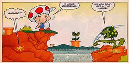 Piranha-Round Sue scene, of the Super Mario comic published by the Nintendo Comics System