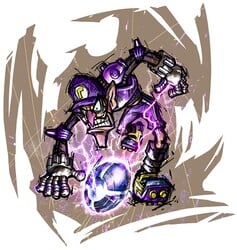 Waluigi's artwork from Mario Strikers Charged.