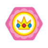 Princess Peach's emblem from baseball from Mario Sports Superstars