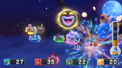 Kamek summons a Big Amp in Kamek's Rocket Rampage in Mario Party 10.