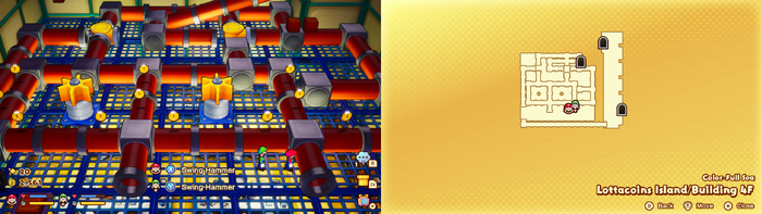 Mario and Luigi near 12 Coins on Lottacoins Island of Mario & Luigi: Brothership.