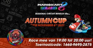 Cover picture of the official Facebook page associated with the Mario Kart 8 Deluxe Seasonal Circuit Benelux - Autumn Cup event