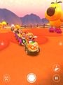 Mario (Halloween) cheering in the Pumpkin Kart on Wii Maple Treeway in auto mode