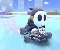 Thumbnail of the Shy Guy Cup challenge from the 2020 Exploration Tour; a Time Trial challenge set on SNES Vanilla Lake 1R