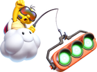 Artwork of the red-shelled Lakitu leading the Knockout Tour in Mario Kart World