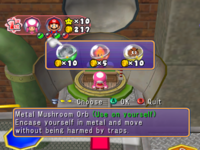 Toadette at an Orb Hut in Mario Party 6.